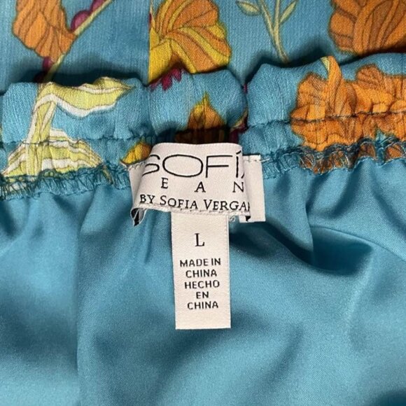 NWT Sofia Vergara 2-Way Off Shoulder Midi Dress Caneel Bay L Smocked - Picture 9 of 13